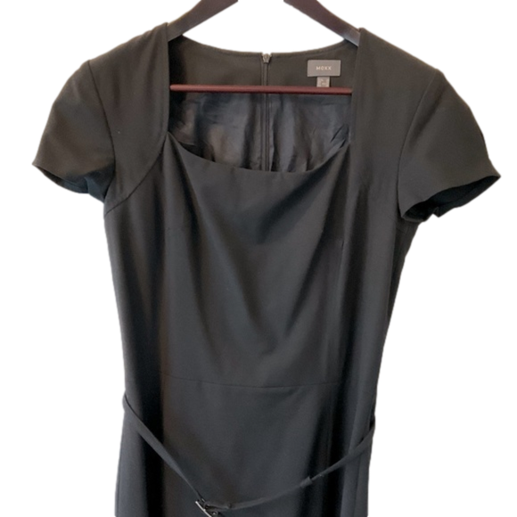 SOLD - Mexx Black Belted Midi Sheath Dress - 8 - Picture 3 of 7